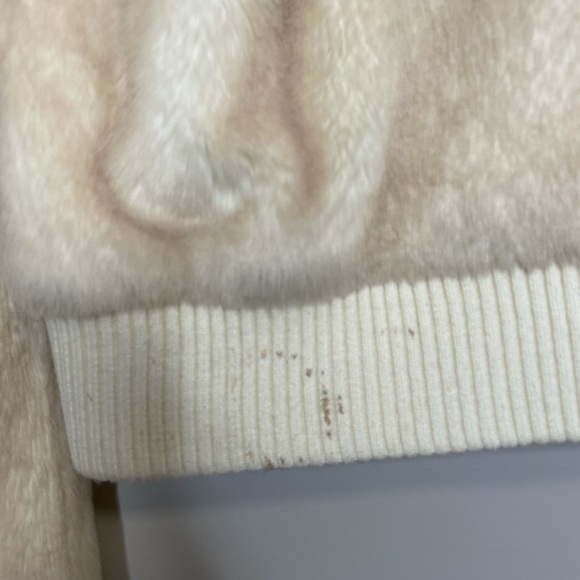 JUICY COUTURE Beige Faux Fur Hooded Bomber Jacket - Picture 7 of 9